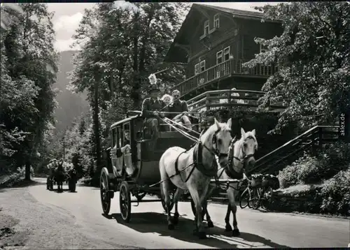 Schwarzburg Postkutsche im Schwarzatal mit HO-Gaststätte Schweizerhaus 1977