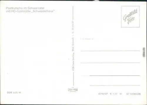 Schwarzburg Postkutsche im Schwarzatal mit HO-Gaststätte Schweizerhaus 1977