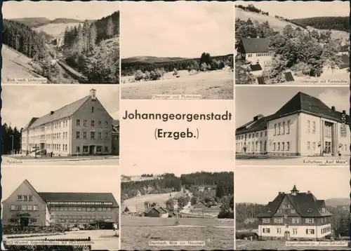 Johanngeorgenstadt Poliklinik  HO Wismut - Jugendkaufhaus mit HO-Gaststätte