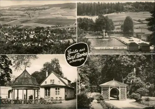 Ansichtskarte Bad Berka Überblick, Freibad, Pavillon 1968