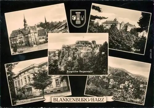 Bad Blankenburg Rathaus, Burgruine, Schloß, Teufelsbad, Teilansicht 1963