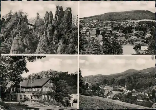 Jonsdorf Die Nonnenfelsen, Überblick, Hotel Gondelfahrt, Blick  1959