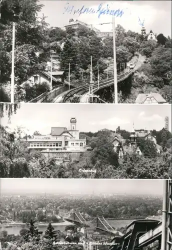 Ansichtskarte Loschwitz-Dresden Standseilbahn, Luisenhof, Blaues Wunder 1980