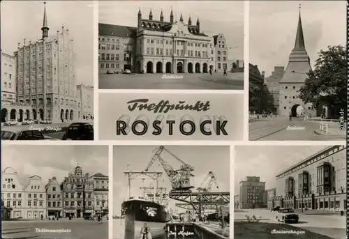 Rostock Lange Straße, Rathaus, Steintor, Hafen, Reutershagen 1968 