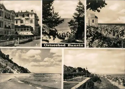 Bansin Heringsdorf Usedom Strandpromenade, Strand, Musikpavillon  1968