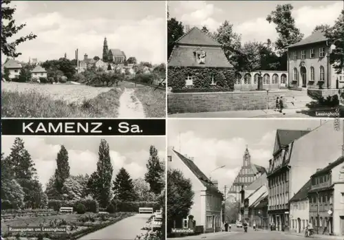 Kamenz   Kirche, Lessinghaus, Rosengarten am Lessinghaus, Weststraße 1985