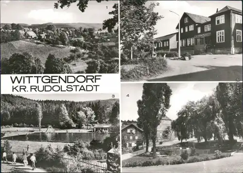 Wittgendorf Blick vom Talberg, Gasthaus Zur Erholung, Auebad, Teilansicht 1981