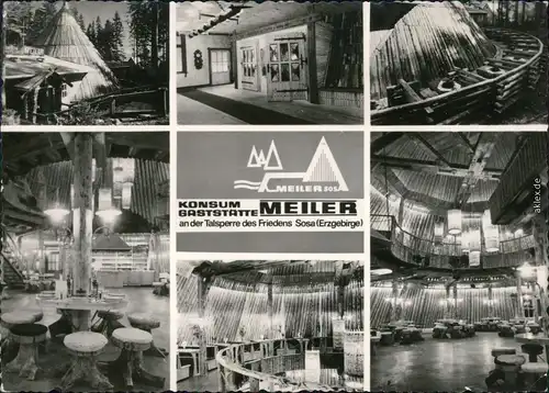 Sosa (Erzgebirge)-Eibenstock Konsum Gaststätte Meiler - Außen- und Innen 1965