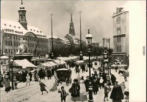 Dresden Striezelmarkt auf dem Neustädter Markt in Dresden um 1900 g1981