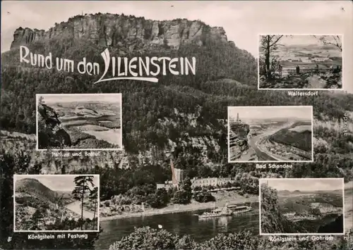 Bad Schandau Rund um den Lilienstein: Panorama-Ansichten - Rathen, Bastei 1963