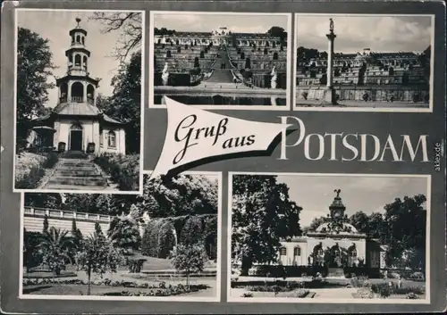 Ansichtskarte Potsdam Schloss Sanssouci und Schlosspark 1961