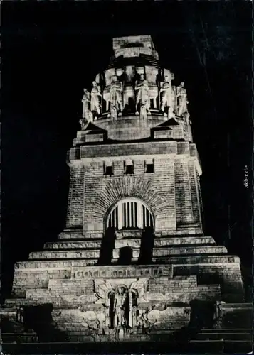 Ansichtskarte Leipzig Völkerschlachtdenkmal bei Nacht 1959