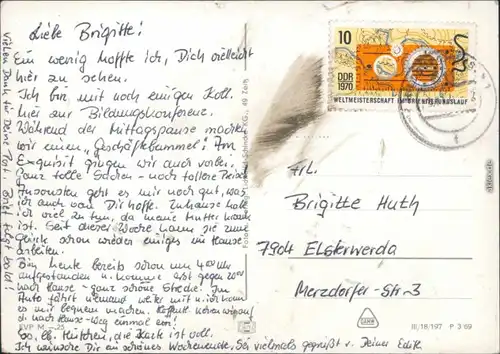 Ansichtskarte Chemnitz Karl-Marx-Stadt Interhotel Chemnitzer Hof 1969