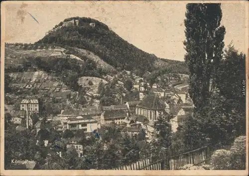 Ansichtskarte Königstein (Sächsische Schweiz) Panorama-Ansicht 1953