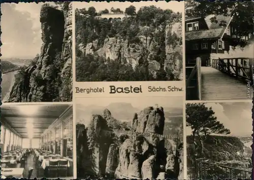 Rathen Basteibrücke - Sächsische Schweiz mit Bastei HO Berghotel-Restaurant 1965