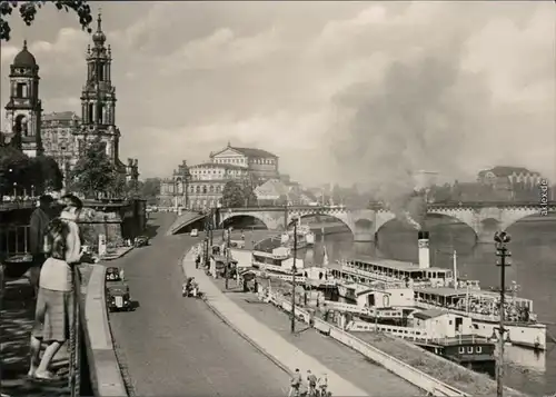 Innere Altstadt-Dresden Brühlsche Terrasse / Terassenufer Sanctissimae   1961