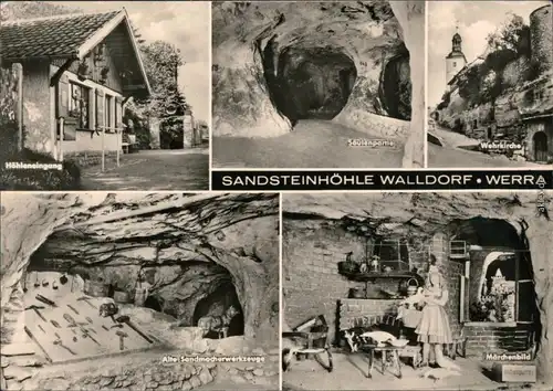 Walldorf (Werra) Sandsteinhöhle/Märchenhöle  Säulenpartie  Märchenbild 1978