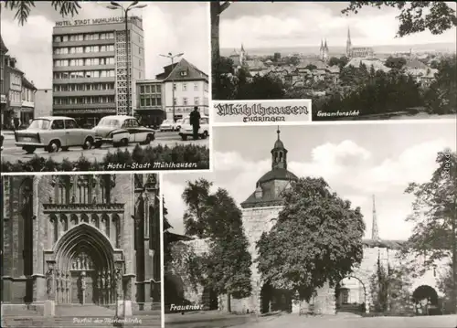 Mühlhausen (Thüringen) Hotel   Panorama-Ansichten, Portal Frauentor 1971