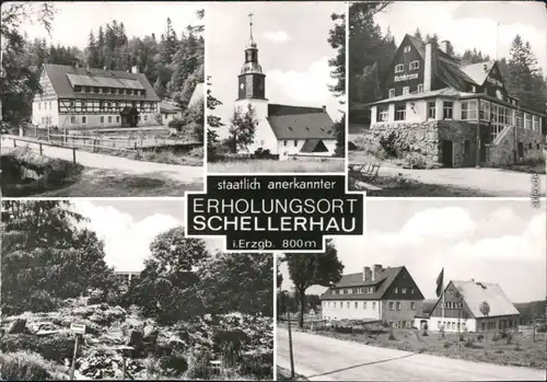 Schellerhau-Altenberg (Erzgebirge) Kirche, Gaststätte Richtkrone,  1983