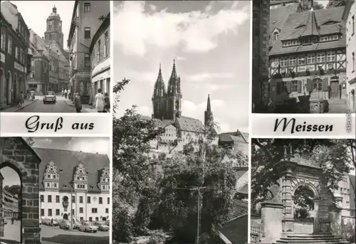 Meißen Fleischergasse, Rathaus, Dom, Vincenz Richter, Tuchmachertor 1981