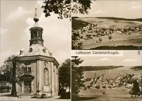 Ansichtskarte Carlsfeld-Eibenstock Kirche, Panorama-Ansichten 1978