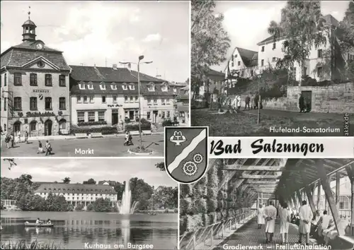 Bad Salzungen Markt, Hufeland-Sanatorium, Kurhaus am Burgsee  1978