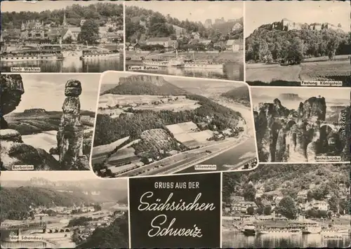 Rathen Sächsische Schweiz: Wehlen Königstein, Lilienstein, Basteibrücke  1962