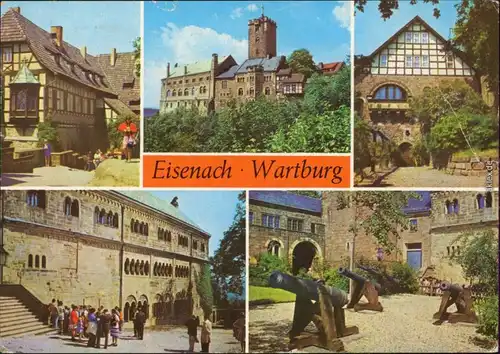 Ansichtskarte Eisenach Wartburg - verschiedene Ansichten von der Burg 1976