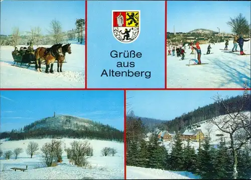 Altenberg (Erzgebirge) Schlittenfahrt,  Geisingberg, Ortsteil Hirschsprung 1988