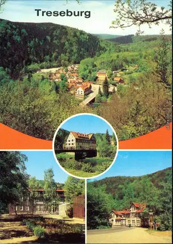Treseburg Ortsansicht, FDGB-Erholungsheim Wildstein und Luppbode,   1982