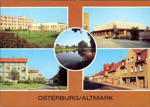 Osterburg (Altmark)  Kosum-Kaufhaus  Straße, Straße des Friedens 1982
