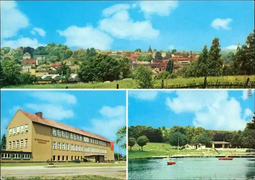 Münchenbernsdorf Panorama, Dr.-Theodor-Neubauer-Oberschule, Sommerbad 1979