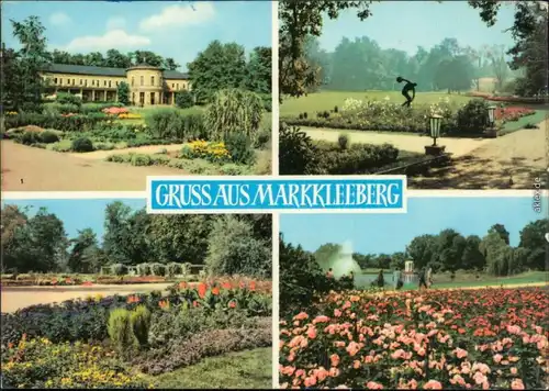 Ansichtskarte Markkleeberg HO-Parkgaststätte, Park, Blick zum Pavillon 1968