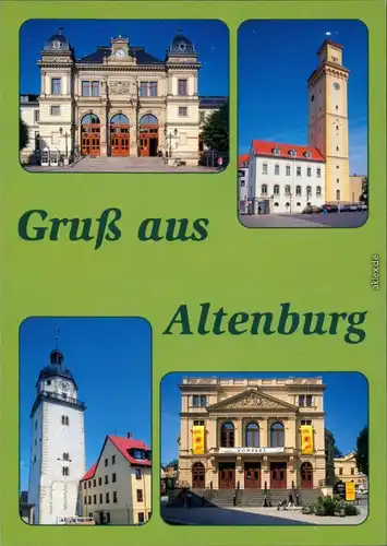Ansichtskarte Altenburg Bahnhof, Kunstturm, Nicolaiturm, Theater 1995