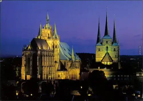 Ansichtskarte Erfurt Erfurter Dom und St. Severikirche 1995