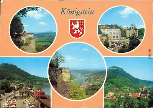 Königstein (Sächsische Schweiz) Festung, Eisenbahn, Panorama 1985