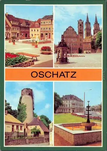 Oschatz Ernst-Thälmann-Platz, Platz der DSF, Brunnen am Leipziger Platz 1981