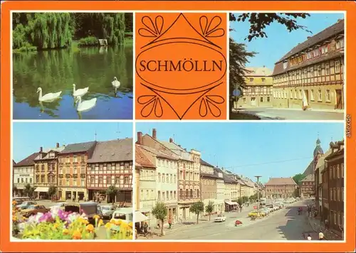 Ansichtskarte Schmölln Brauereiteich, Standesamt, Marktplatz 1981