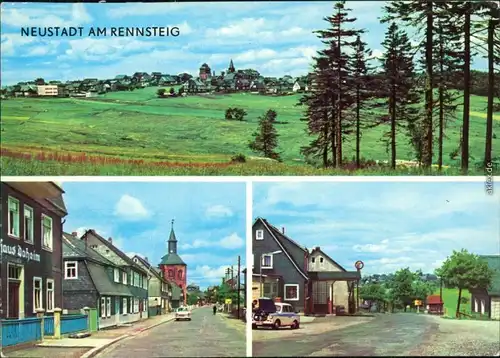 Ansichtskarte Neustadt am Rennsteig Panorama, Kirche, Ortsmotiv 1979
