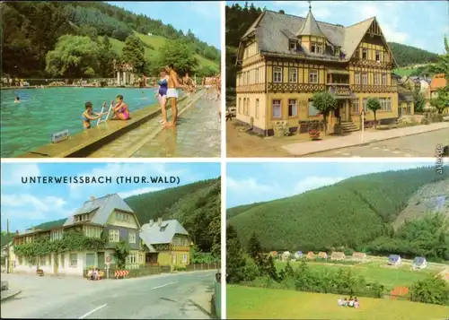 Unterweißbach Freibad, Hotel Goldene Lichte, Ortsmotiv, Überblick 1995