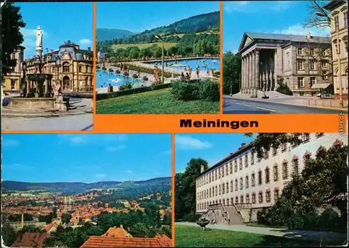 Meiningen Heinrichsbrunnen am Platz der Republik, Bad, Theater,  1978