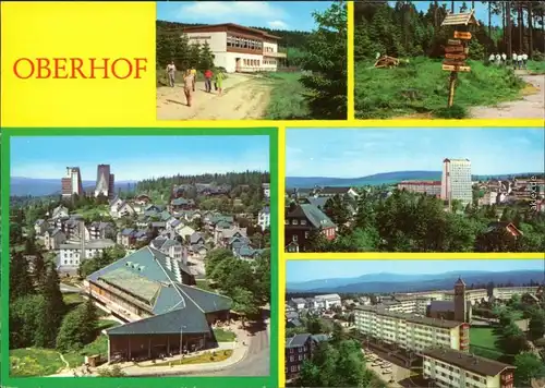 Oberhof (Thüringen) HOG Schanzenbaude, Wanderwegweiser am Rennsteig 1980