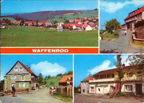 Hinterrod Waffenrod-Eisfeld Teilansicht, Hauptstraße mit HOG  Parkcafé 1978