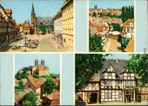 Ansichtskarte Quedlinburg Markt, Panorama-Ansichten, Klopstockhaus 1966