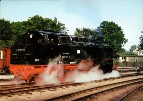 Ansichtskarte Kühlungsborn Schmalspurlok 99 2323 am Bahnhof 1995