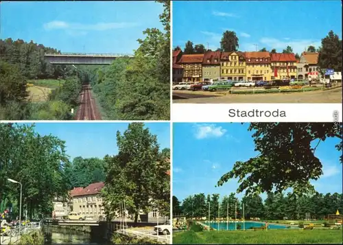 Stadtroda Autobahnbrücke im Zeitzgrund, Straße des Friedens,  Freibad 1980