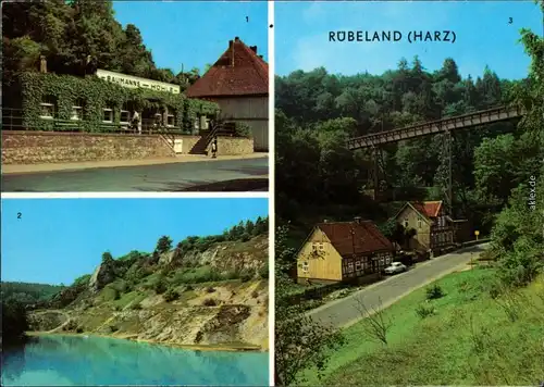 Ansichtskarte Rübeland Baumannshöhle, Blauer See, Kreuztalbrücke 1976