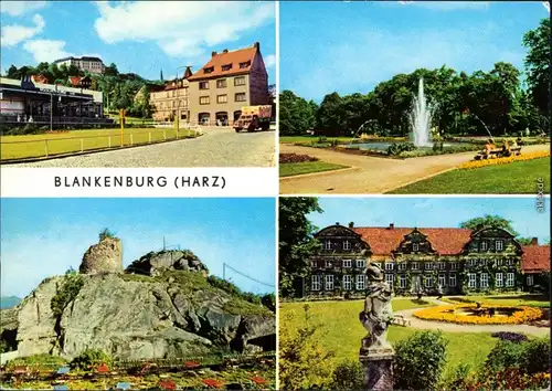 Blankenburg (Harz) Lühnertorplatz, Thiepark, Burg/Burgruine Regenstein 1978