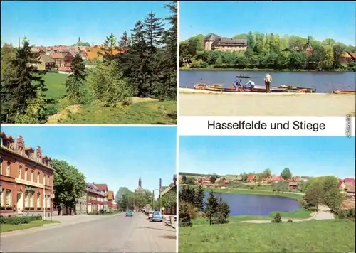 Ansichtskarte Hasselfelde Panorama-Ansicht, See, Straßenansicht 1979