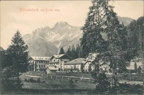 Ansichtskarte Schluderbach Toblach Dobbiaco Stadtpartie - Croda rosa 1903